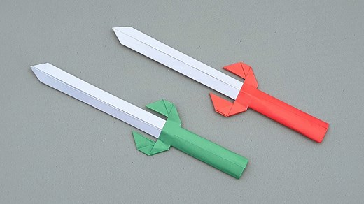 How to fold paper craft toy weapon - Easy and simple sword making for beginner - DIY back to school #PaperSword #PaperWeapon #Crafts | Entertaining Arts