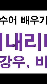 '비, 강우, 비가 내리다' 수화배우기 기초 #수화 #수화배우기 #수어 #수어통역사