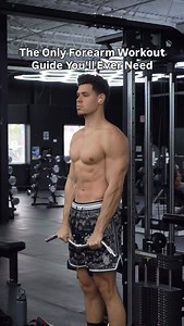 Full Forearm Workout Guide ⬇️ Pick one exercise from each category 💪🏼 Top of the Forearm: 1️⃣ Reverse Dumbbell Wrist Curl 2️⃣ Reverse Barbell Wrist Curl 3️⃣ Reverse Cable Wrist Curl 4️⃣ Single Arm Reverse Cable Wrist Curl Inner Forearm: 1️⃣ Dumbbell Wrist Curl 2️⃣ Barbell Wrist Curl 3️⃣ Cable Wrist Curl 4️⃣ Behind the Back Cable Wrist Curl Brachioradialis: 1️⃣ Reverse Dumbbell Curl 2️⃣ Reverse EZ Bar Curl 3️⃣ Reverse Barbell Curl 4️⃣ Reverse Cable Curl I recommend doing 2-3 sets of each select