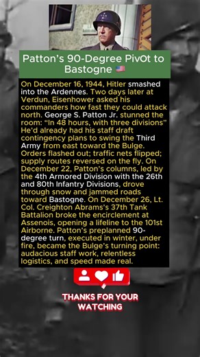 Patton’s 90-Degree Pivot to Bastogne 🇺🇸