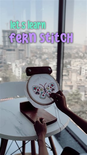 Akshu Jain | Embroidery Artist | How to Do Fern Stitch- 1. Bring the needle up at point A (starting point). 2. Insert the needle down at point B, a short distance to the... | Instagram