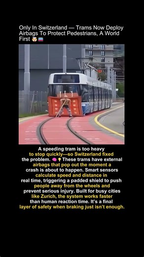 This Tram Has External Airbags 😳 #MindBlown #Technology