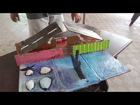 cardboard hydraulic bridge for science expo