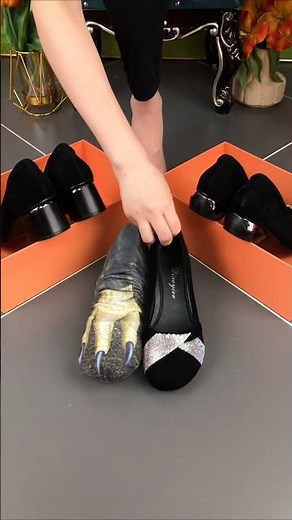 Elegant Women's Black Rhinestone Block Heels Luxurious Velvet Style #heels #fashion #shortsfeed