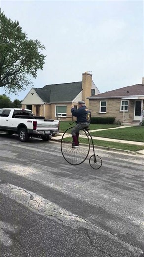 High Wheel Antique Bike Riding