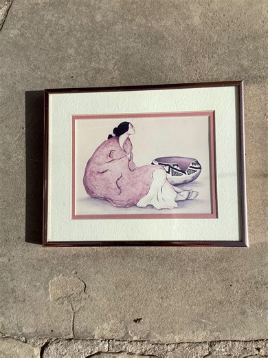 R. C. Gorman Native American Woman Print. Small Vintage Well Framed R. C. Gorman Painting Print of Woman With a Bowl. - Etsy