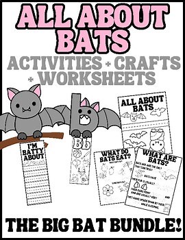 All About Bats: Big Bat Bundle! Activities, Crafts & Worksheets