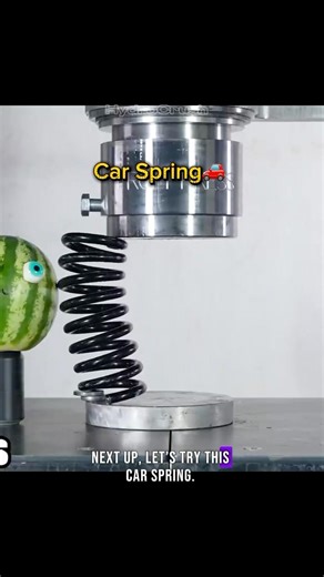 Hydraulic press VS Car Spring + Batteries. Will it snap or explode? (Unexpected!)😱 #hydraulicpress