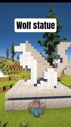 create wolf statue #minecraft #minecraftbuilding