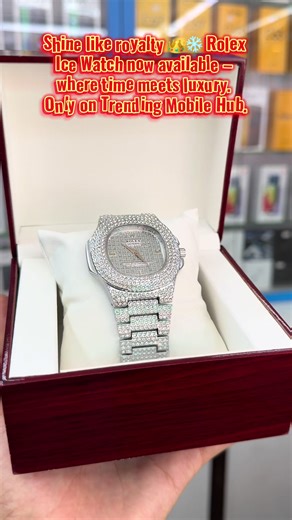 Shine like royalty 👑❄️ Rolex Ice Watch now available – where time meets luxury. Only on Trending Mobile Hub. #RolexIceWatch #LuxuryWatch #IcedOutWatch #TrendingWatch #WristGameStrong #WatchLovers #BlingStyle #LuxuryVibes #RolexStyle #LimitedEdition #WatchGoals #WristCheck #MensFashion #WomensStyle #WatchA