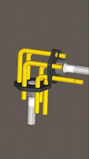 Angular Transmission (90 degrees) (Mechanical Movement Part 148) #mechanism #animation