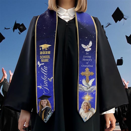 In Loving Memory Graduation Stole Custom Graduation Stole With Photos Personalized Grad Stole Gift for Graduate Class of 2026 TD-0402-4KF6 - Etsy