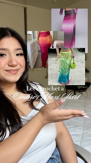Danyell Felix on Instagram: "crocheting a ombre maxi skirt  pattern is freehand! related pattern by Hannah Drapinski on YT #crochet #crocheting #crocheted #crochetfyp #crochetaesthetic"