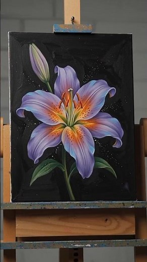 Easy Acrylic Lily Painting Tutorial For Beginners 🎨 #shorts #art #hola