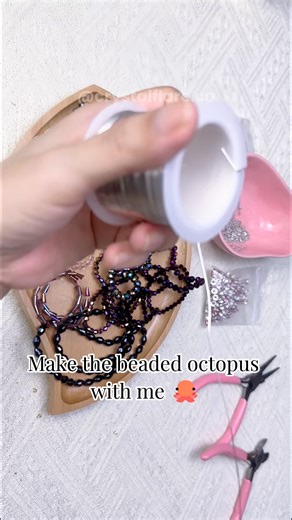 🐙 Make a beaded octopus with me ✨ Trust me, this project is super fun to make! Full tutorial on my Youtube (search Crystal Flare) DIY kits available on my Etsy — link in bio 🛍️ #Suncatcher #DIYprojects #diytutorial #BeadedOctopus #Handmader #CrystalFlare | Crystal Flare