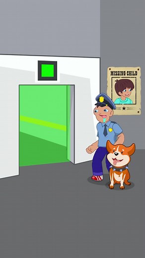 Noob Policeman and His Dog Serches Missing Steve #animation #cartoon #fyp #viral #foryoupageofficiall
