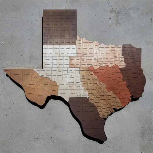Texas County Map SVG DXF File | 254 Counties (digital Download) - Etsy