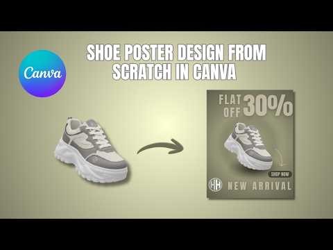 How I Design a Shoe Poster from Scratch | Canva design tutorial | Social Media Posts Designs