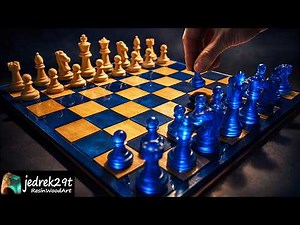 Chess Set made of wood and Epoxy Resin / RESIN ART