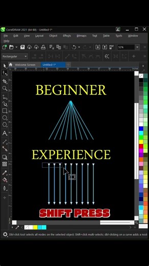 BEGINNER TO EXPERIENCE TUTORIAL IN CORELDRAW #beginners #experience #viral #trending #shorts