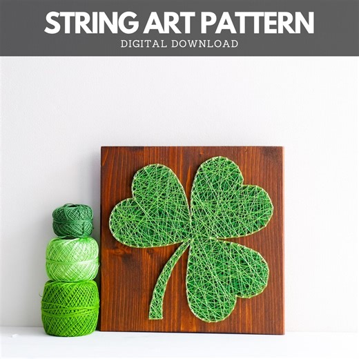 String Art Pattern - Shamrock St Patrick's Day Template - Etsy