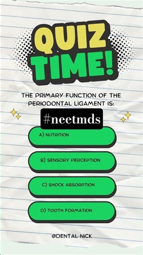 Primary Function of Periodontal Ligament | NEET MDS PYQ MCQ #neetmds