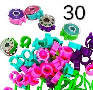 30 Piece Bobbin Holder Set for Sewing Machines - Bobbin Clamps for Organizing Threads and Avoiding Tangles