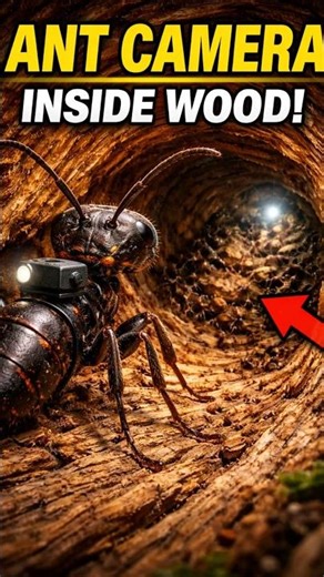 ANT CAMERA INSIDE WOOD! 😱 Real POV Footage #pov #woodant