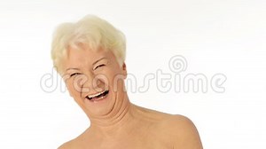 An old woman laughing. stock footage. Video of laughing - 35825859