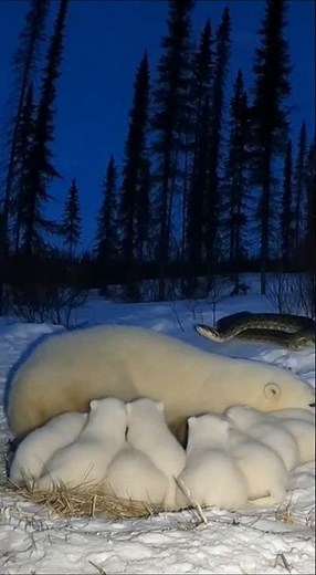 Python Attack Polar Bear #bear #python #shorts