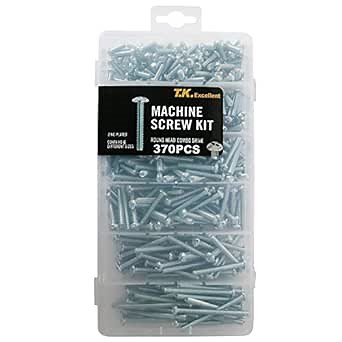 T.K.Excellent #8x1/2 to #8x2 Machine Screws Assortment Kit Electrical Outlet Screws Fully Threaded Phillips Drive, 370 Pcs