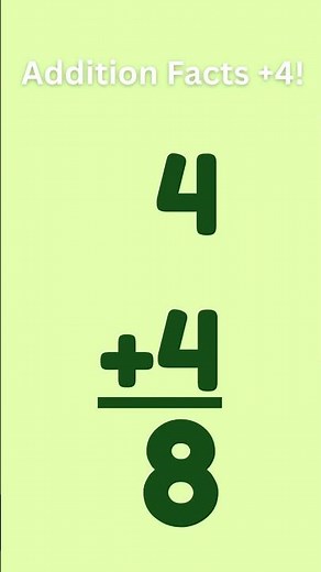 Memorize +4 Facts in Under a Minute! | Add With Me! #MathFacts #Plusfour #FirstGradeMath