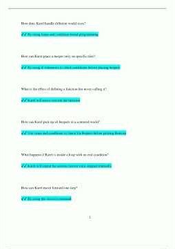 Programming with Karel Lessons 1013 Questions and Answers 100 Pass1025