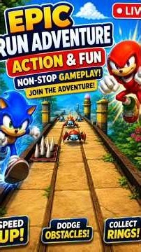 Sonic Running Adventure 🏃💨 | Epic Speed Run, Obstacles & Ring Challenge | Fun Gameplay