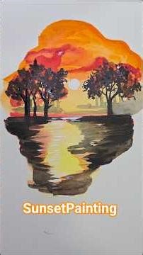 Sunset Watercolor Painting Tutorial#WatercolorSunset #WatercolorPainting #SunsetArt #EasyPainting.
