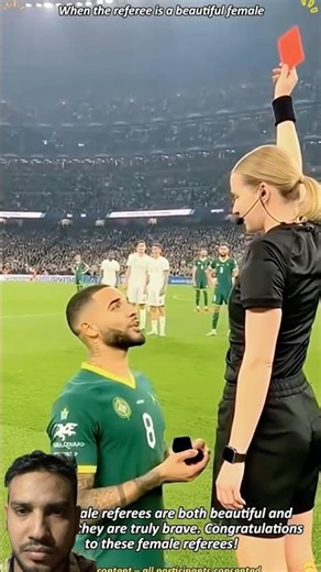 When The referee is a Beautiful Female #soccerplayer #shorts #football