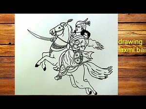Laxmi bai drawing||freedom fighters jhansi rani drawing||independence day painting