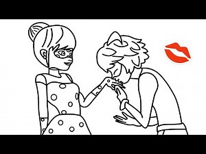 Miraculous LadyBug & Cat Noir Dance Scene Coloring Book / Marinette and Adrien Coloring Pages