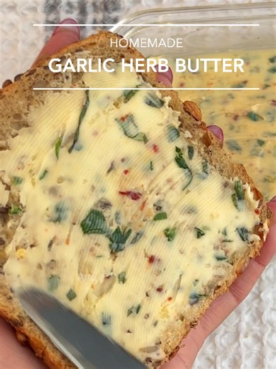 How to Make Homemade Garlic Herb Butter from Heavy Cream