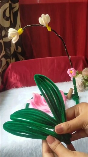 🌸✨ DIY Fairytale Flower Lamp | Handmade Pipe Cleaner Craft ✨🌸#viral#fairytales