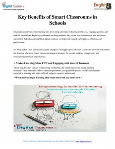 DT - Key Benefits of Smart Classrooms in Schools - SlideServe