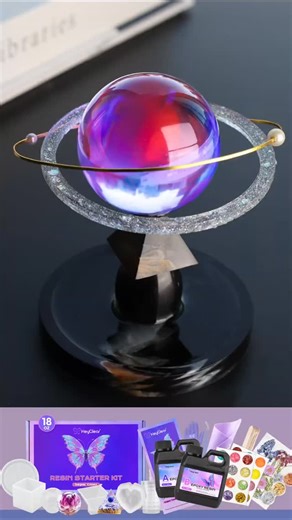 D.AASIYA on Instagram: "How to Make a Sparkly Galaxy Resin Sphere ✨(UV + Epoxy Tutorial ) | Kit in Linktree! How to Make a Sparkly Galaxy Resin Sphere ✨ (UV + Epoxy Tutorial) | Kit in Linktree! Wanna make this galaxy resin sphere? 👇 Click the Linktree link under my profile pic (scroll my channel!) to get the exact HeyClear kit (molds, pigments, UV/epoxy resin). Tag me in your make! 💫 #ResinArtReels #ResinGalaxy #uvresin #epoxyresin #resinkit DIYResinSphere heyclearresin resinmolds HandmadeGala