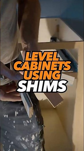How to level cabinets using shims: