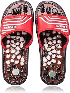 BYRIVER Acupressure Foot Massager Reflexology Massage Slippers Shoes Sandals for Women, Relief Plantar Fasciitis Heel Arch Arthritis Neuropathy Pain Size-Women(5-7)