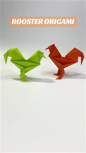 @foldgodz on Instagram: "Origami rooster tutorial 🐓 #art #crafts #diy #handmade #animals TT: .jar_of_love"