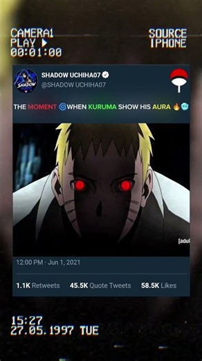 The moment when kuruma show his aura 💥🥶🔥 #naruto #anime