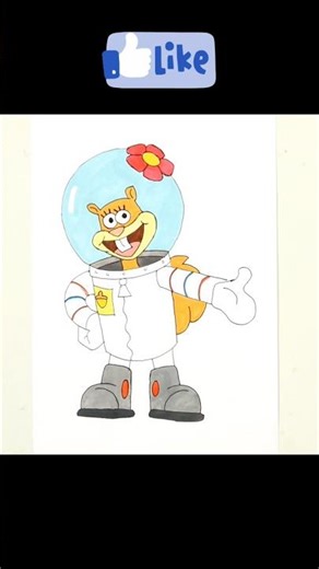 Quick Sandy Cheeks Drawing in 60 Seconds! #Shorts #spongebob #drawing
