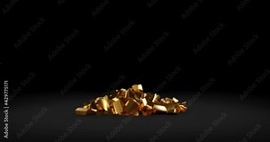 Gold pound sign crumbling, animated 3D CGI