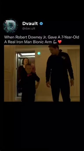 Dvault on Instagram: "Real-Life Iron Man: Robert Downey Jr. Surprises 7-Year-Old Alex! 🦾✨ Watch the heart-melting moment Tony Stark himself, Robert Downey Jr., surprises a brave 7-year-old named Alex Pring with a life-changing gift! Alex was born with a partially developed arm, and thanks to the incredible team at Limbitless Solutions, he received a fully functional, 3D-printed Iron Man bionic arm at no cost. This isn’t just movie magic—it’s real-world technology changing lives through kindness