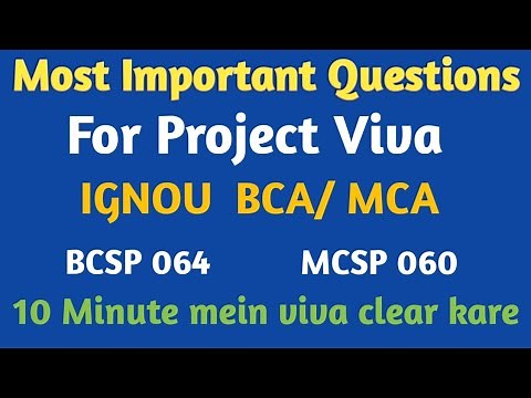 BCA | MCA Project Viva Important Questions | BCSP 064 | MCSP 060 | Ignou
